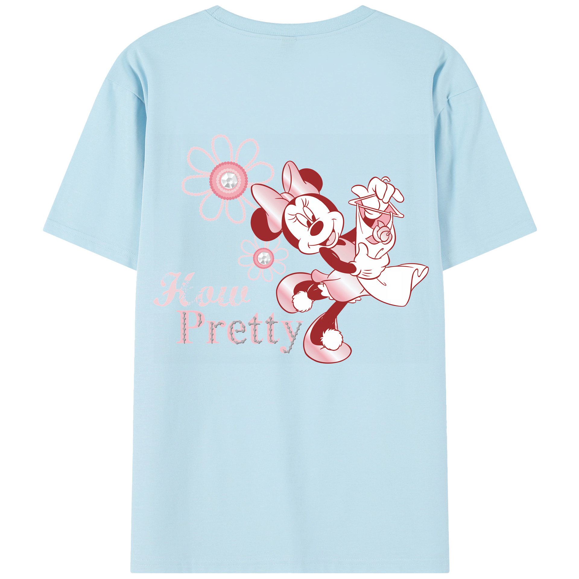 （画像用） ミッキーマウス Mickey Mouse 綿100％半袖Tシャツ（背面プリント）